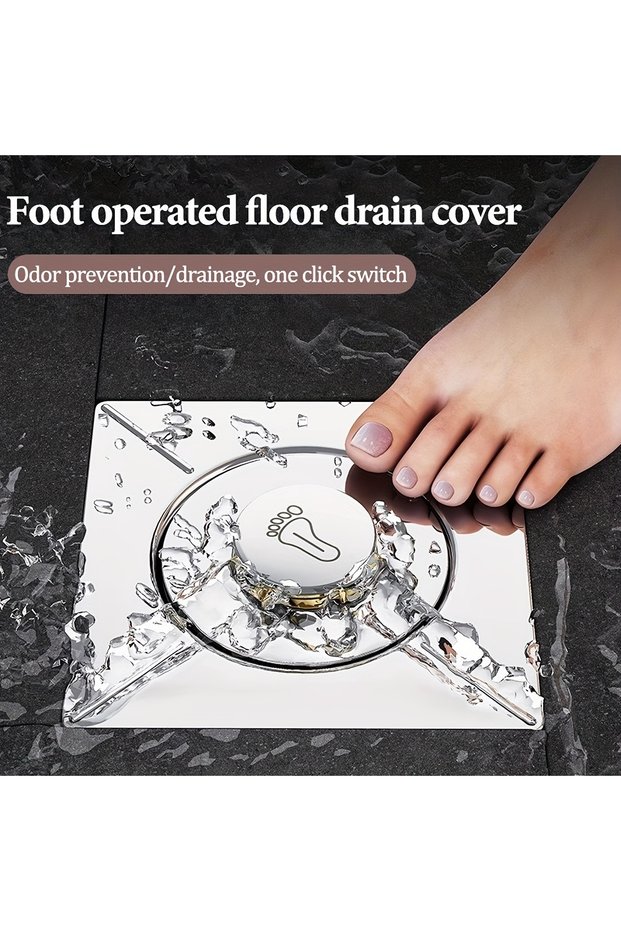 Stripe Silver Stainless Steel Smooth Edge Bathroom Drain Floor Drain - Suitable, Easy to Install, Du