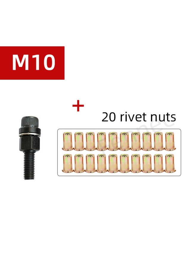 M10-20Pcs Rivet Nut Tools Adapter M3 M4 M5 M6 M8 M10 M12 Hand Electric Rivet Nut Head Riveter Metal