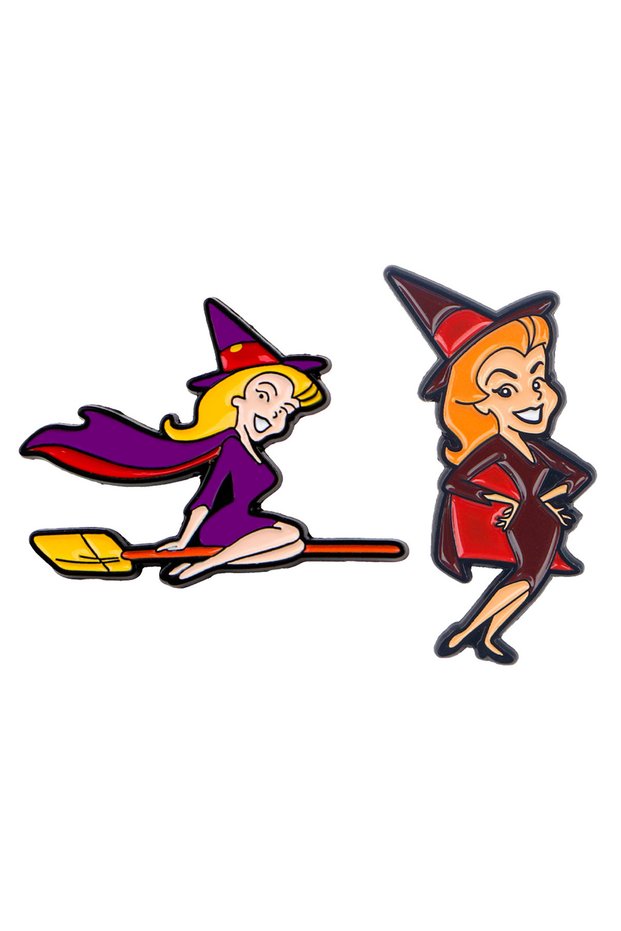1 2pcs/set Cartoon Sorceress Enamel Pins Metal Brooch Backpack Hat Bag Collar Badges Men Women Fash.