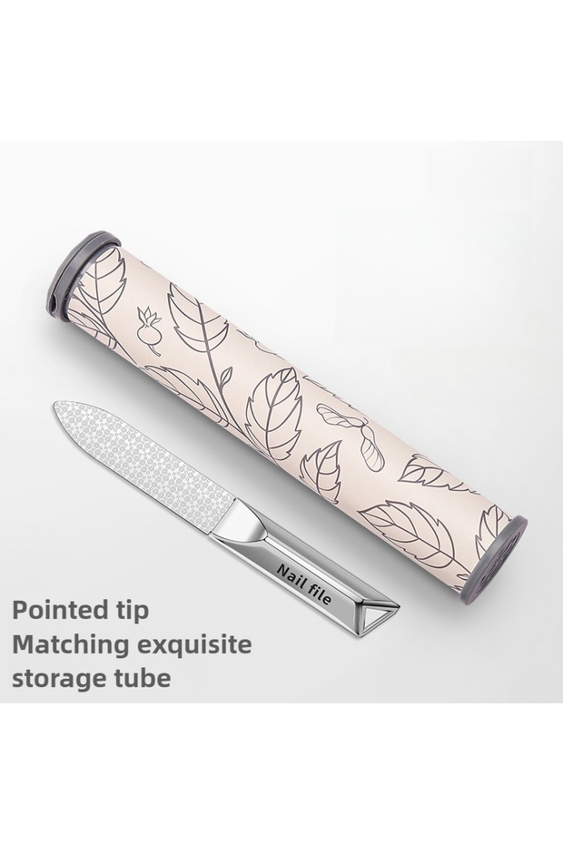 Pointed with tube Stainless Steel Double Side Nail File Styling Accessories Polish Remover For Buffe