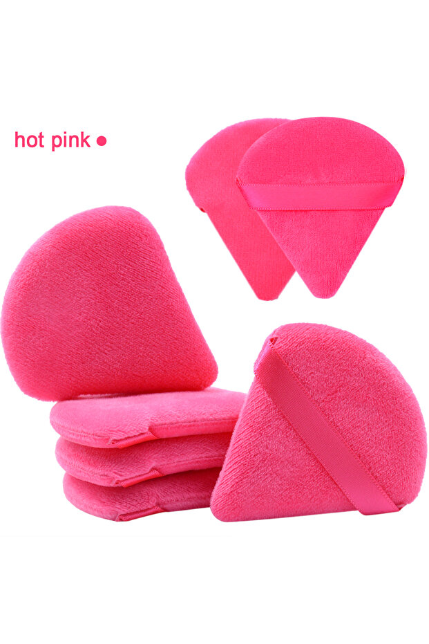 7 hotpink triangle 7Pcs Triangel Makeup Powder Puff Soft Velvet Cosmetic Sponges For Contouring, Eye