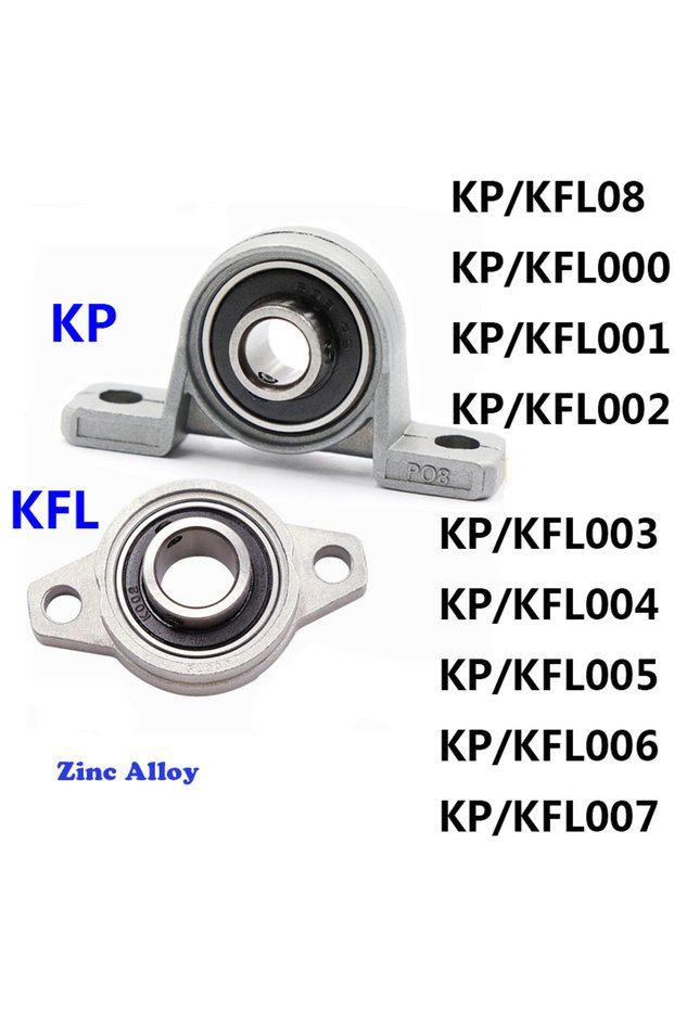 KP002 15mm 1pcs Zinc Alloy Diameter 8 10 12 17 mm Bore Ball Bearing Pillow Block Mounted Support Kfl