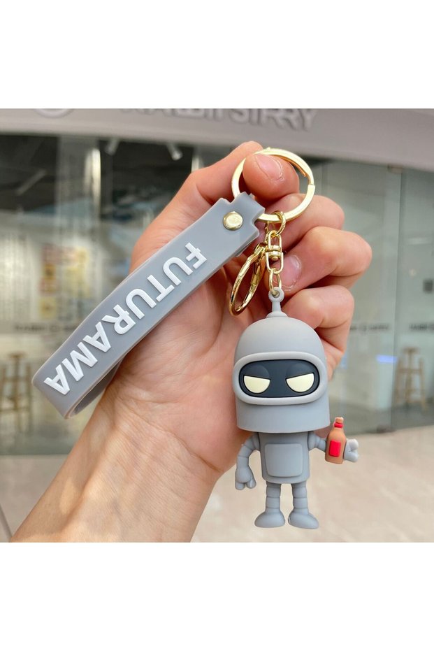 002 Futurama Keychain for Car Keys Anime Accessories Key Chain Doll Bender Robot, Fry, Leela, Zoidbe