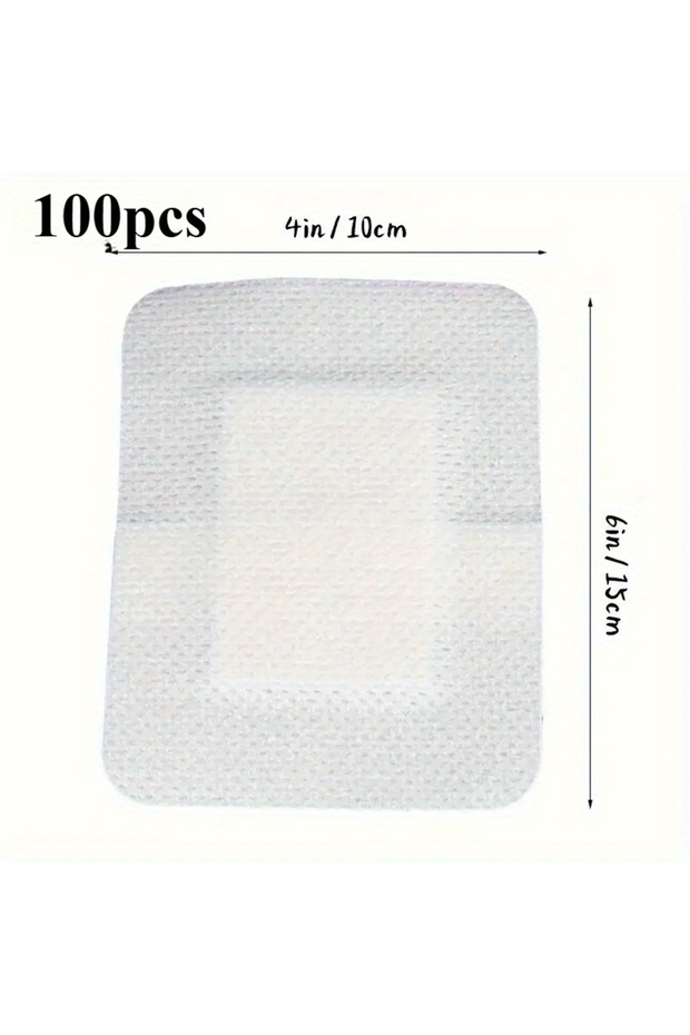 large size-100PCS 100PCS Wound Dressings, Breathable Edge Gauze Pads, Latex Free Bandages, Self-adhe