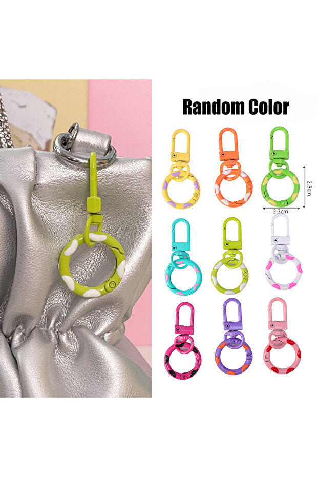 1pc spot-ramdom 1-10pcs Colorful Doughnut Alloy Lobster Clasp Hooks Keychain for Jewelry Making DIY