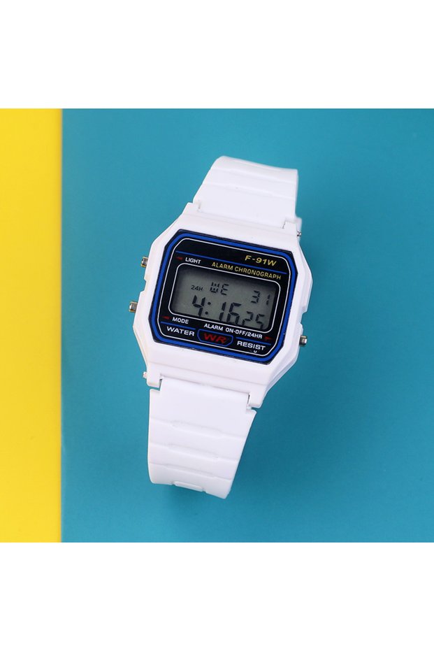 Rubber-White Fashion Electronic Women Watches Men Rose Gold Rubber Strap LED Digital Wristwatch Ladi