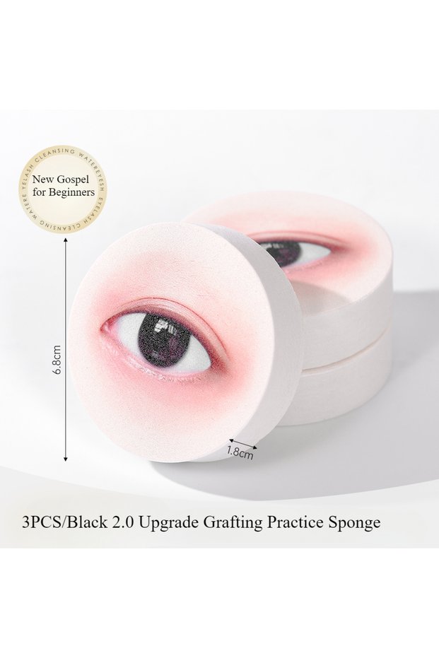 Black 3PCS simulated eye model eyelash grafting practice plate, eyelash grafting practical tool, mul
