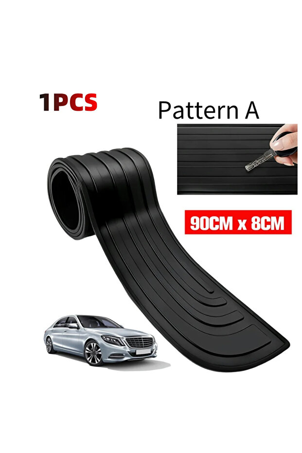 90x8cm A 1PCS Universal Car Trunk Door Sill Plate Protector Anti-Scratch Rear Bumper Guard Rubber Mo