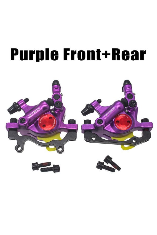 Purple A Pair ZOOM XTECH HB100 MTB Hydraulic Disc Calipers Front and Rear Rotor G3 160/180MM MT200 M
