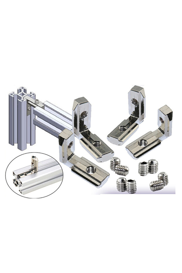 20 EU 10PCS T Slot L-Shape Aluminum Profile Interior Corner Connector Joint Bracket for 2020 3030 40