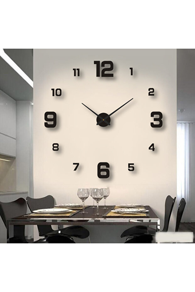 C063 90cm Black Simple Soundless Large-sized 3D Big Or Small Number Poster Home Decoration DIY Wall