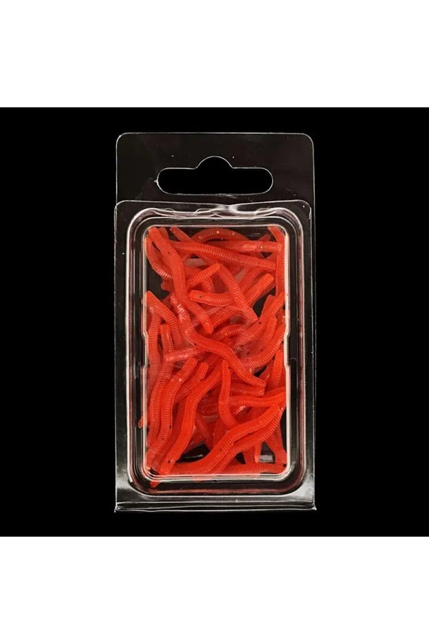 3.5cm 50PCs BURLE Lifelike Fishy Smell Red Soft Lures Simulation Earthworm Red Worms Artificial Fish