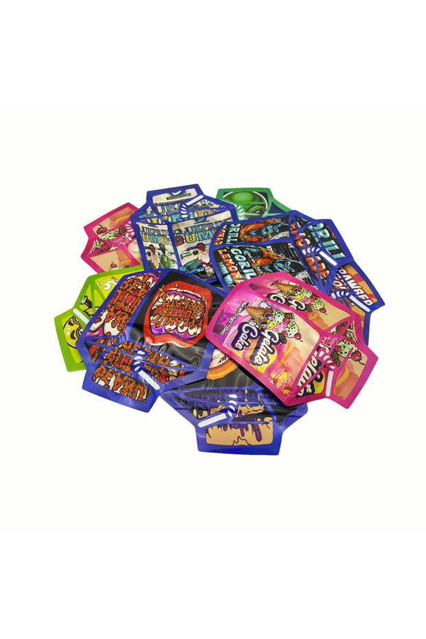 50pcs random color Resealable Milk Bottle Shape Cartoon Pouches Powder Storage Bag Smell Proof Myla
