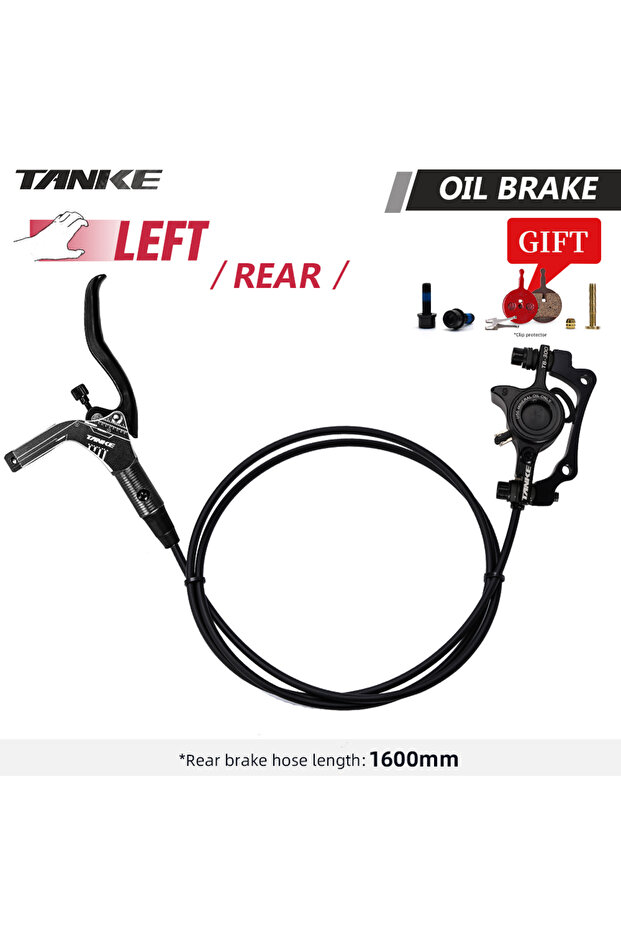 Black-LR TANKE Mountain Bike Hydraulic Disc Brake Kit with 160mm Rotors, Hydraulic Calipers, Front a