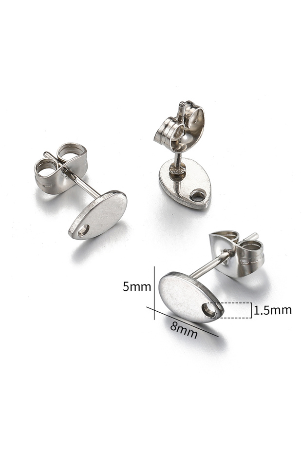 Steel 04-Drop 10pcs Stainless Steel Earring Bases With Holes Or Loops For Connecting Pendants for DI