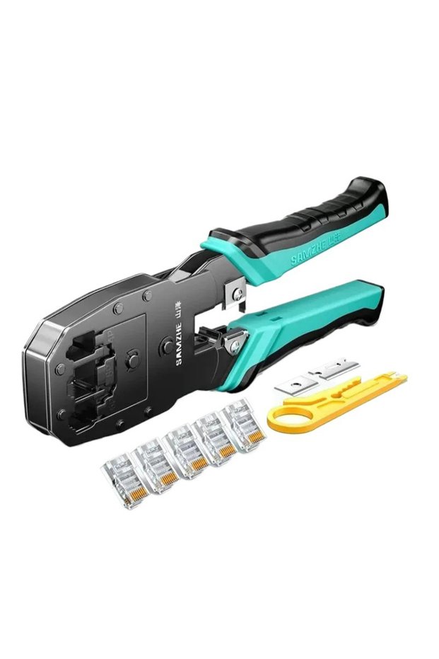 Crimper with kits RJ45 Crimp Plier 8P 6P 4P Crimper Stripper Cutter 3-in 1 for Cat7 Ca