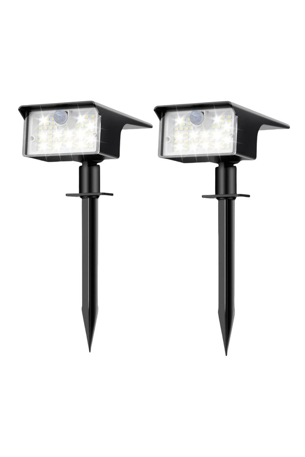 0-5W 2PACK-cold white Solar Spot Lights Outdoor Motion Sensor, [62 LED]3 Modes Solar Landscape Spotl