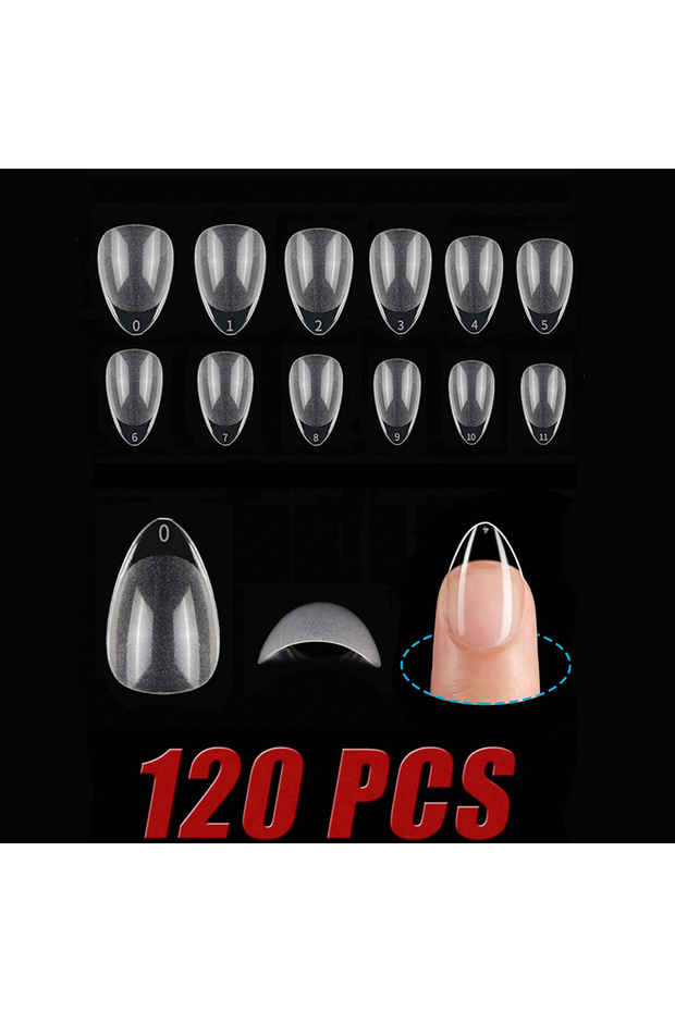 Beige 120pcs XXS Super Short Almond Full Cover Sculpted Soft Gel Nail Tips Press on Capsule Americai