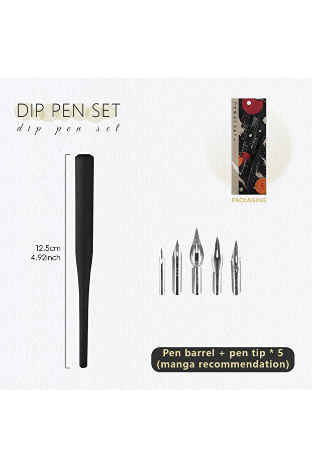 Black Set SeamiArt 6pcs Dip Pen Set 5pcs Pen Nib and 1pc Pen Holder for Artist Anime Comic Calligrap