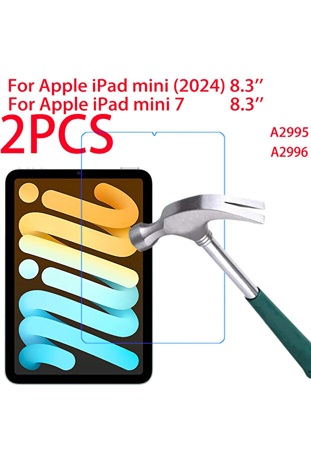 2PC iPad Mini 7 2024 2PCS Tempered Glass For Apple iPad Mini 7 2024 8.3 inch Protective Film For iPa