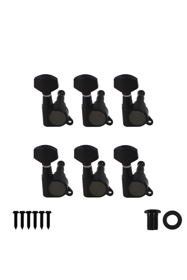 BL right 6PCS Electric Guitar Machine Heads Tuning Pegs Keys Small Button, 6L/6R Available, Black/ C