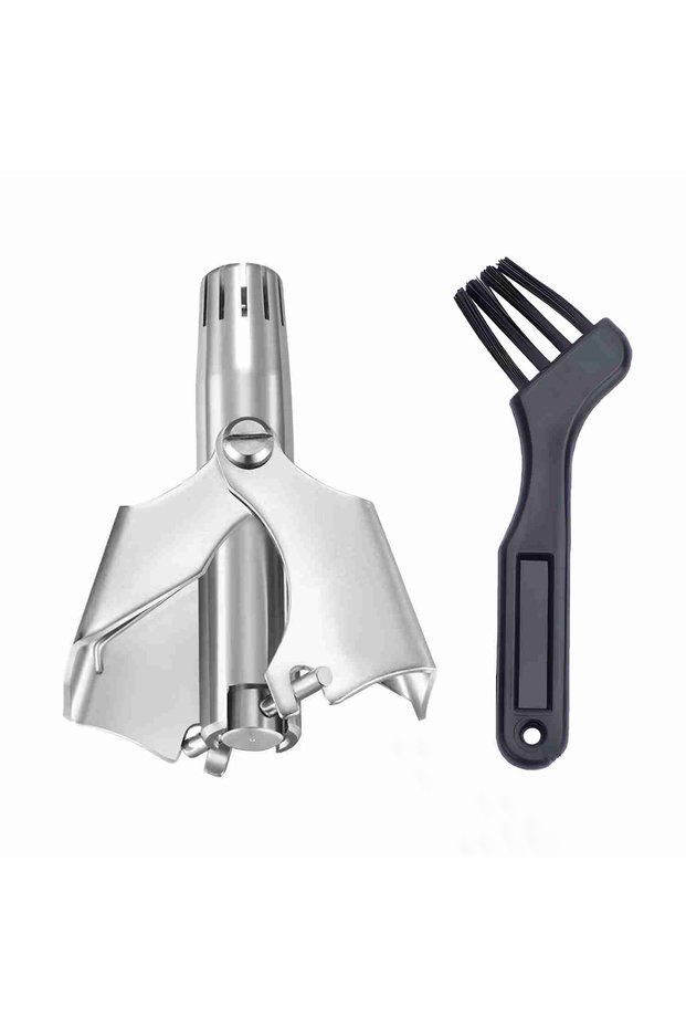 Light Grey Nose Hair Trimmer for Men Stainless Steel Manual Shaver Suitable for Nose Hair Razor Wash