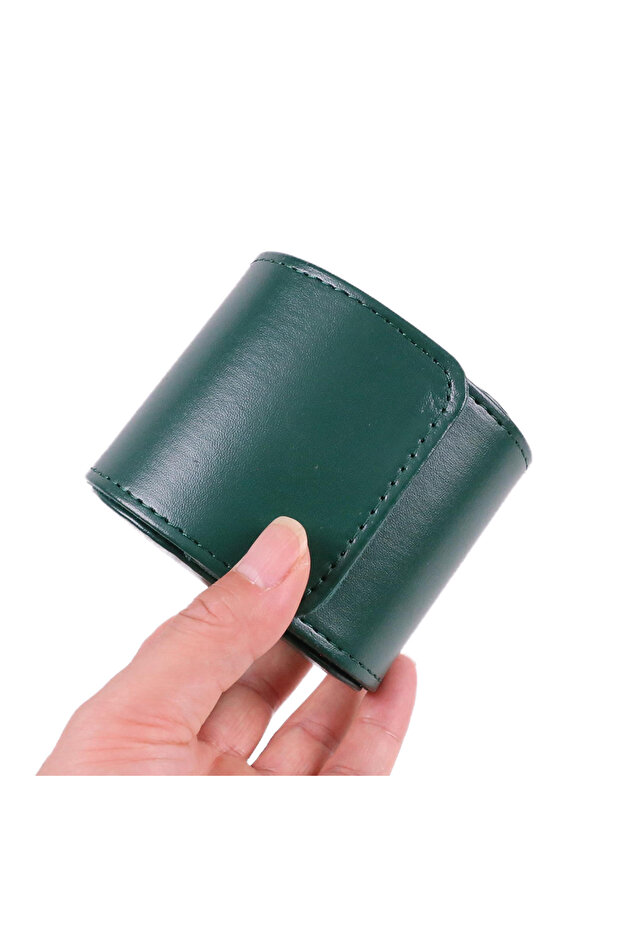 1 slots green Luxury Wholesale PU Leather Portable Single Watch Travel Roll Organizer Packing Leathe