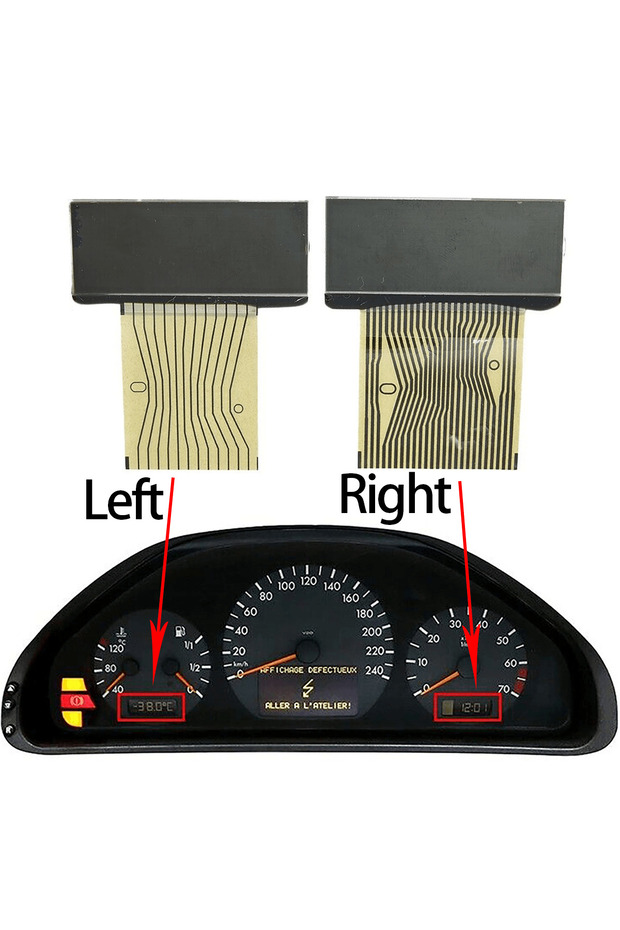 Left and Right 1/2/3pcs Dashboard LCD Screen Display Left & Centre & Right For Benz C E Class W202 W