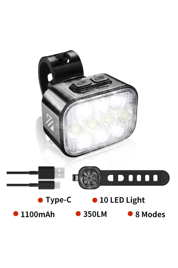 1100Ah-Headlight Bike Headlight Taillight USB Rechargeable Set Bicycle Front Rear La
