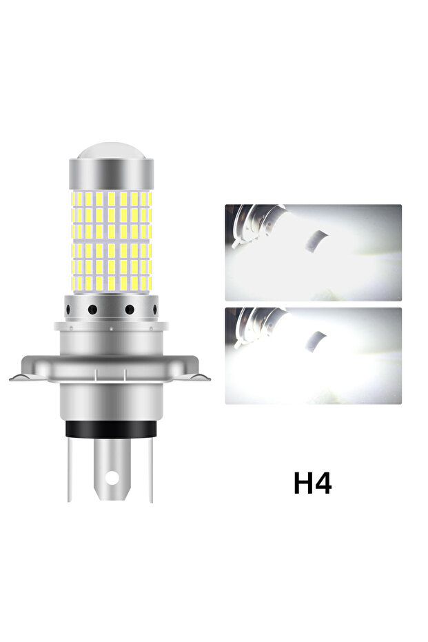 H4 1PCS 144SMD H4 P15D BA20D Motorcycle Headlight Bulbs White 12v LED Headlamp Fog Light Spotlight P