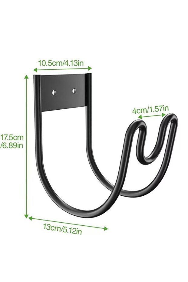 Black Durable Iron Metal Garden Hose Hanger Wall Mounted Easy Installation Garden Water Pipe Hook St