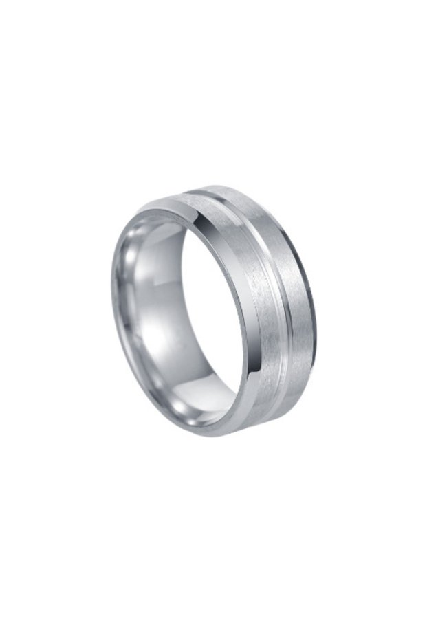 11 B 8mm Stainless Steel Men Rings Wholesale Black Groove Matte Wedding Engagement Party Gift Annive