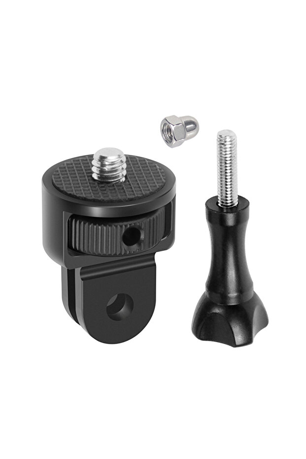 Black Universal 1/4 Screw Converter Mount Mini Tripod Adapter 360 Swivel W M5 Thumb Screw for Gopro