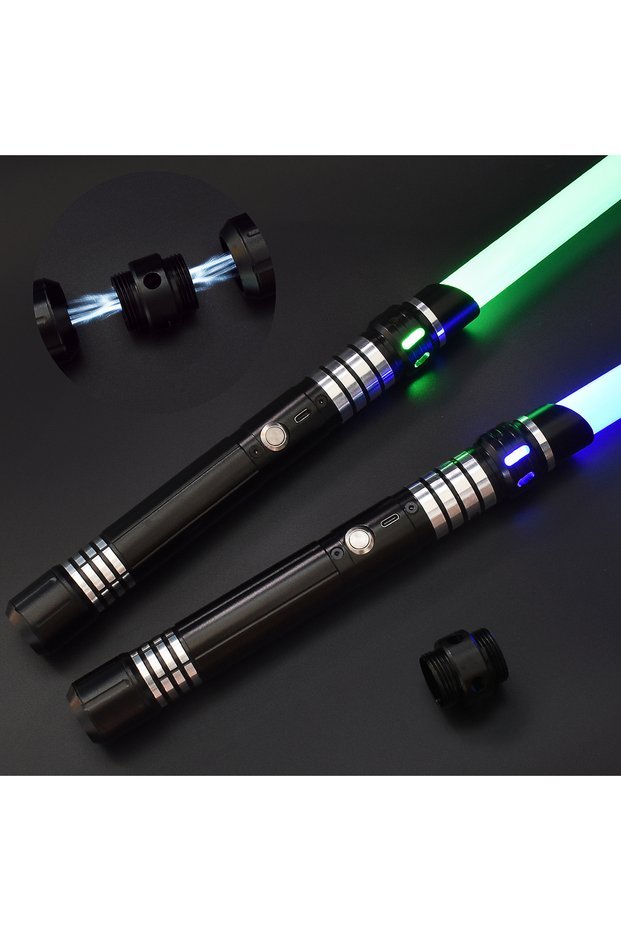 Graphite black 2PCS RGB Metal Lightsaber Dueling Smooth Swing Sword Sabre De Luz 7 Color Changing W
