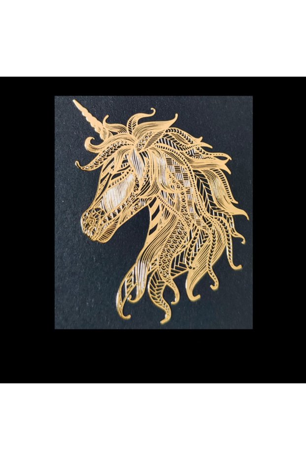 B Horse, Dragon, Deer, Tiger, Wolf Metal Stickers - Gold, Irregular Shape, Glossy Surface, Suitable