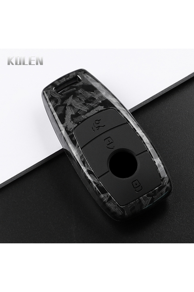 F-Carbon ABS Carbon Fiber Style Car Key Case Cover Fob For Mercedes Benz A C E S G Class GLC CLE CLA