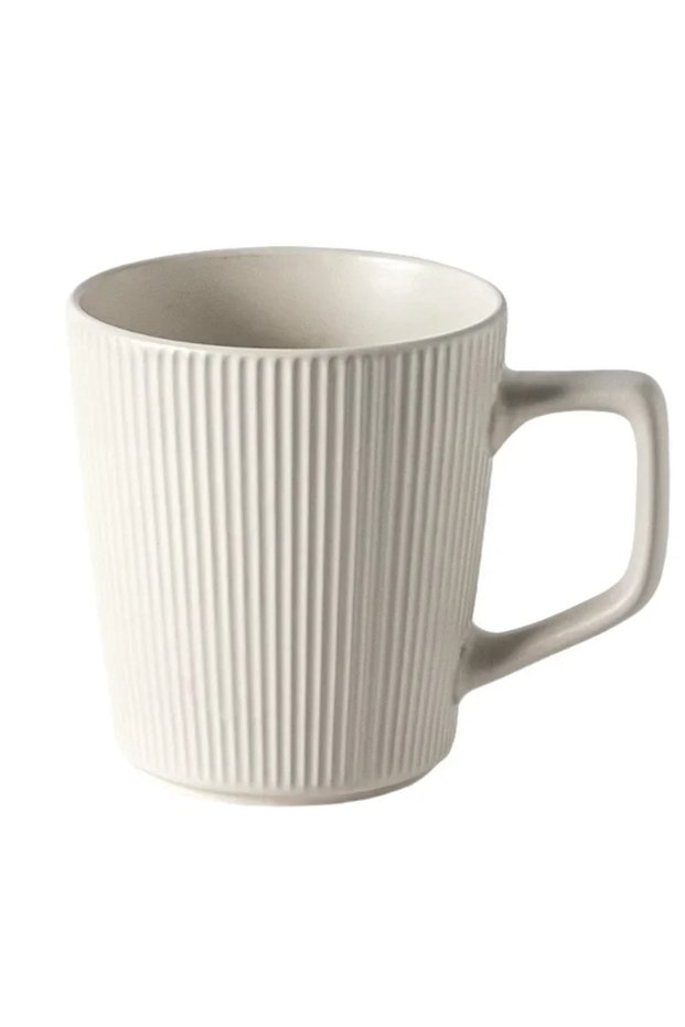 500ml White 500ml Nordic Ceramic Mug Matte Relief Milk Coffee Cup with Handle Home Office Practical