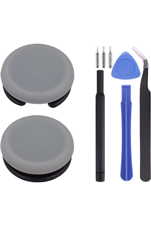 Grey 1set 2Pcs Analog Stick Cap Replacement for Nintendo 2DS 3DS 3DSXL 3DSLL New 3DS, 3D Joystick Th