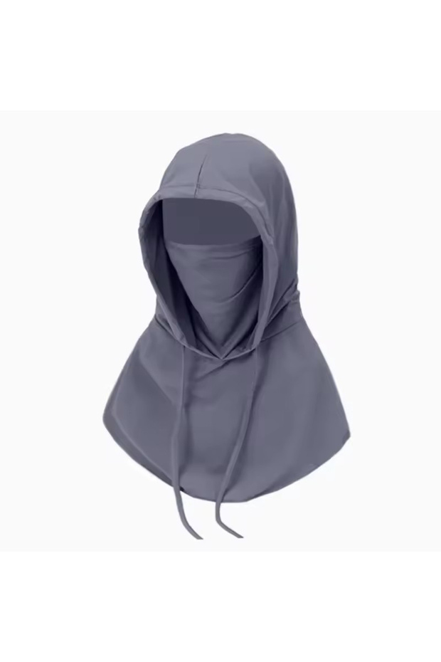 One Size Dark Grey Summer Full Face Sun Protection Hat Face Mask Outdoor Hiking and Camping UV Prote
