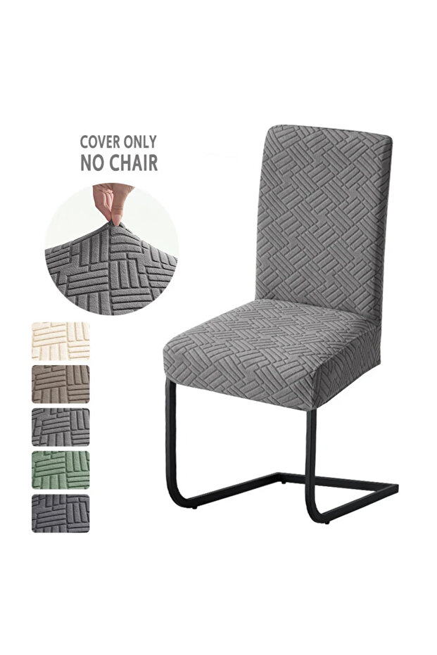 1pcs A3 Grey Cover 1/2pcs Jacquard Fabric Dining Chair Covers Stretch Kitchen Chair Slipcovers Adjus