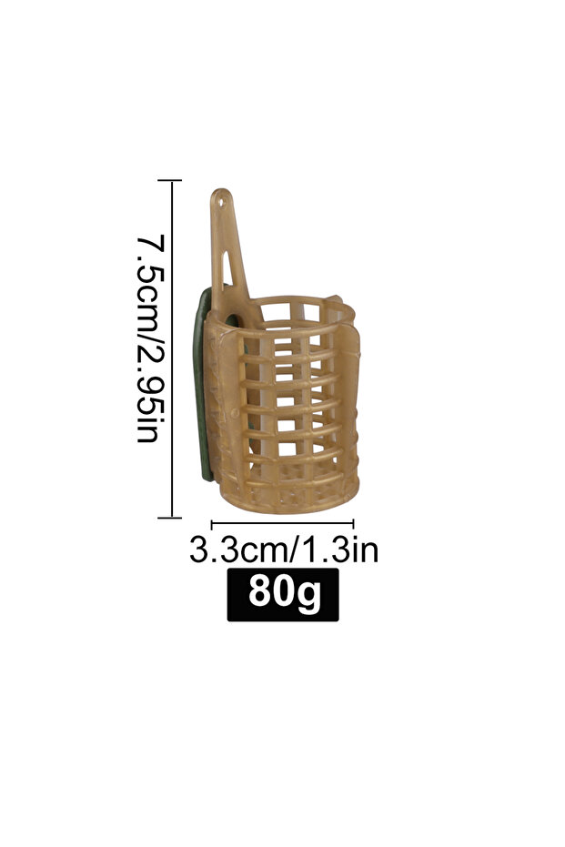 80g FTK 30g-100g Fishing Beads Feeder Cage Hooks Components Carp Bait Cage with Iron Head Stoppers C