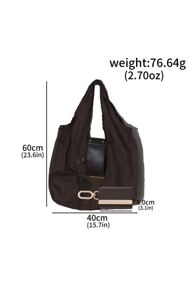 BG00257-04 Creative Simple Storage Cloth Bag Large Capacity Eco-friendly Shopping Bag Keychain Pract