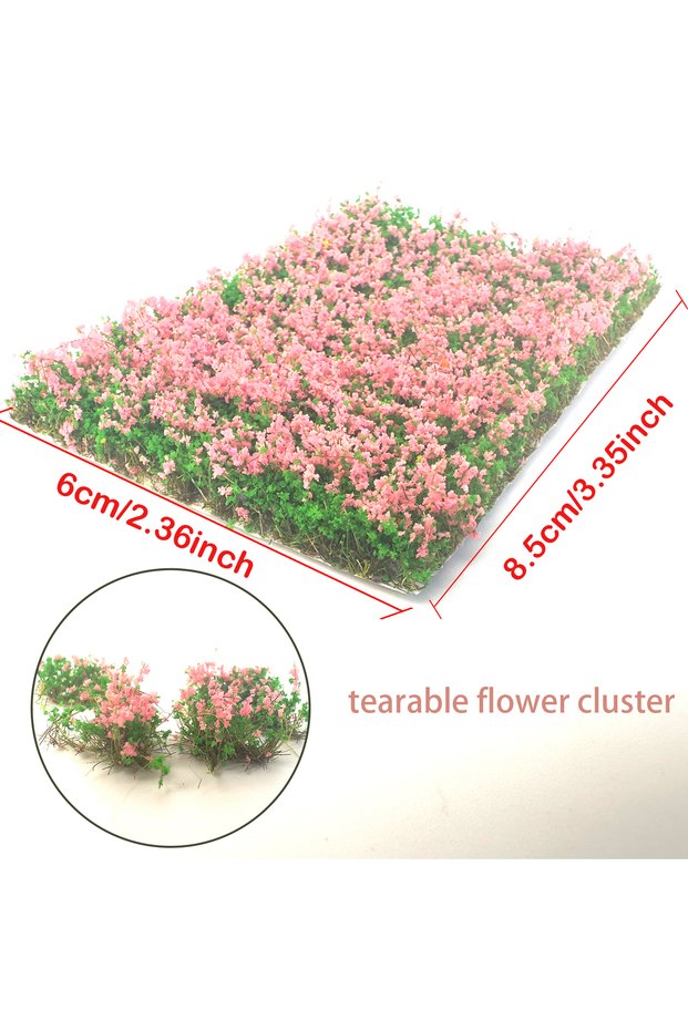 Color 2 10MM Artificial Flower Cluster Vegetation Group Tearable Grass Tufts Model DIY Train Landsca