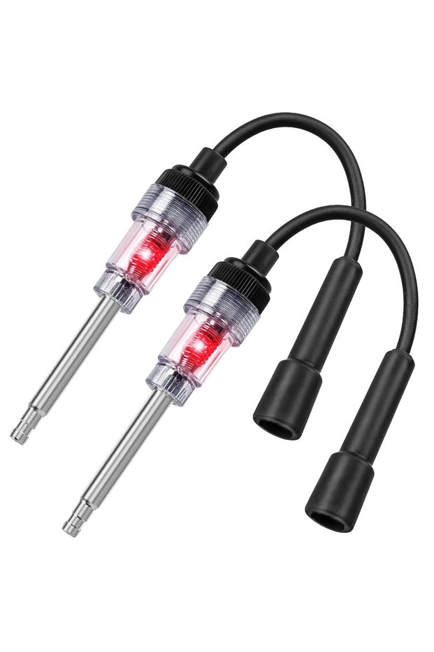 2 pcs Universal Ignition Spark Tester Engine Diagnostic Tool In Line Checker with Metal Connectors f