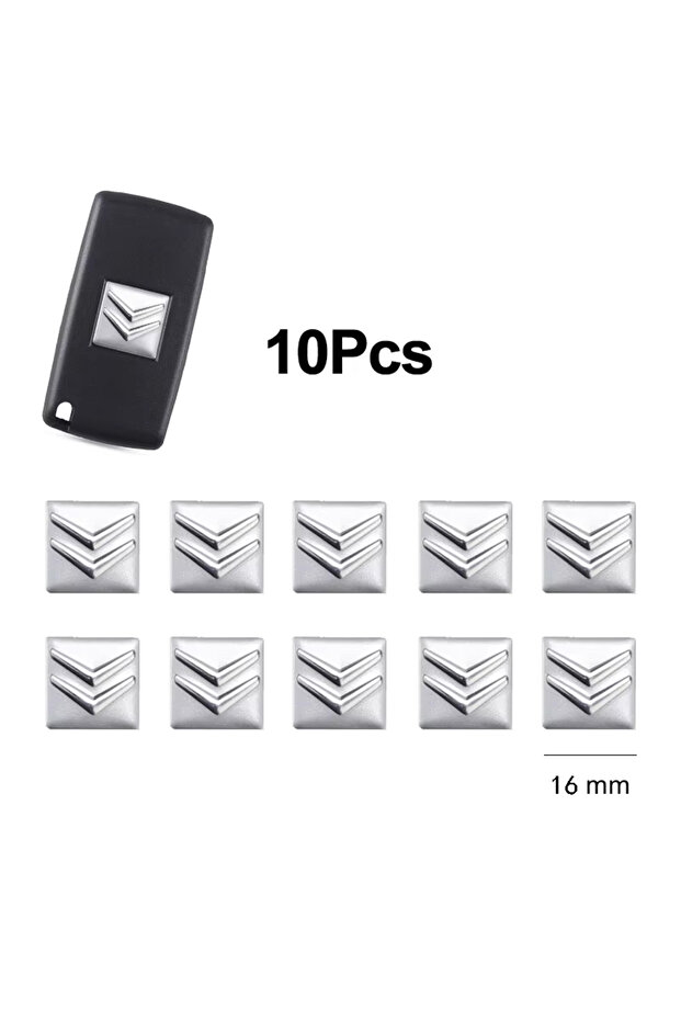 16mm - 10Pcs 16mm Aluminum Car Emblem Key Sticker Accessories For Citroen C1 DS3 C2 C3 Vts C4 Saxo C