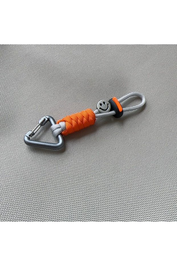 orange Aluminum Alloy Lanyard Key Chain Hiking Buckle Outdoor Water Cup Hooks Umbrella Ropes Handwov