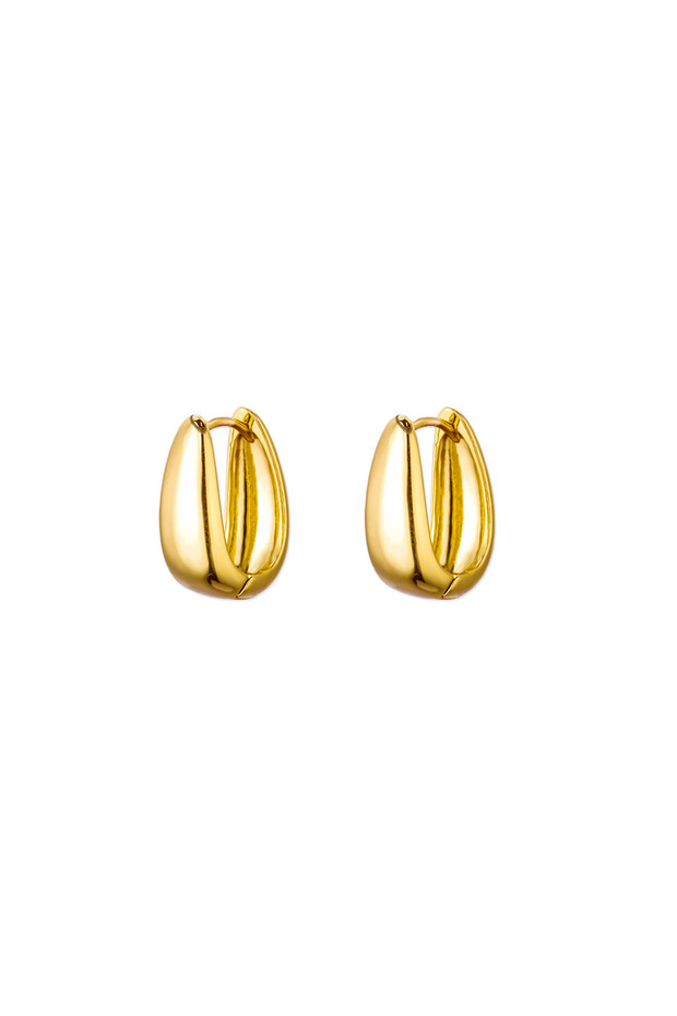 G Classic U-Shaped Stainless Steel Earrings For Women Gold Color Exquisite Versatile Pierced Earring
