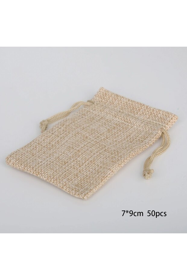 style1 50pcs 15-50 Cotton and Hemp Bundle Pocket Gift Bag for Children's Day Gift Packaging Bag DIY