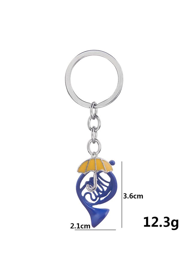 Keychain TV HIMYM How I Met Your Mother Keychain Yellow Umbrella Blue French Horn Pendant Keyring Fo