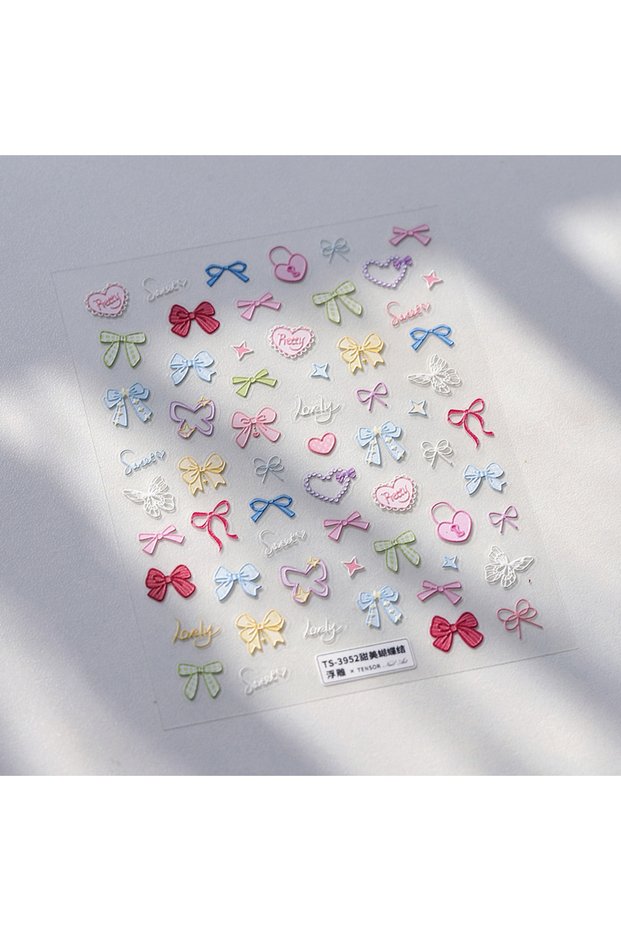 TS3952 5D DIY Bowknot Butterfly Sweet Love Heart Rabbit Bunny Delicate Colorful Nail Art St